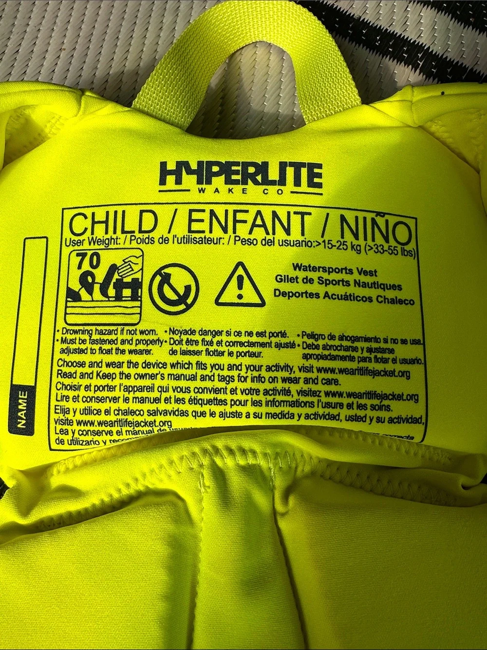Hyperlite Kids Life Jacket - Pink or Neon Yellow